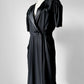 1980's Black Tuxedo Style Wrap Dress - Sz. S/M