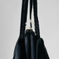 Vintage 1960s Black Fabric Handbag with Clear Lucite Clasp