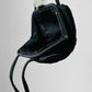 Vintage 1960s Black Fabric Handbag with Clear Lucite Clasp