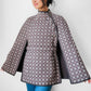 1960s - 1970s Taupe Welsh Wool Belted Patterned Tapestry Cape Jacket - Sz. S/M