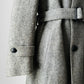 1970s Grey Wool Tweed Belted Overcoat - Sz. S/M