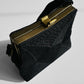 1940s - 1950s Black and Gold Cordé Purse