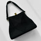 1940s - 1950s Black and Gold Cordé Purse