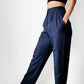 1980s Dark Navy Blue Pleated High-Waisted Tapered Leg Trousers - Waist 26.5 - 27