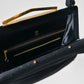 1950s Large Black Wool Felt Top Handle Handbag