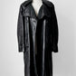 1980s Buttery Soft Long Black Leather Coat - Sz. Large