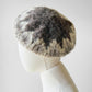 1970s Off-White Grey and Taupe Starburst Wool Knit Beret