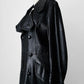 1980s Buttery Soft Long Black Leather Coat - Sz. Large