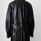 1980s Buttery Soft Long Black Leather Coat - Sz. Large