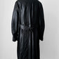 1980s Buttery Soft Long Black Leather Coat - Sz. Large