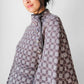 1960s - 1970s Taupe Welsh Wool Belted Patterned Tapestry Cape Jacket - Sz. S/M