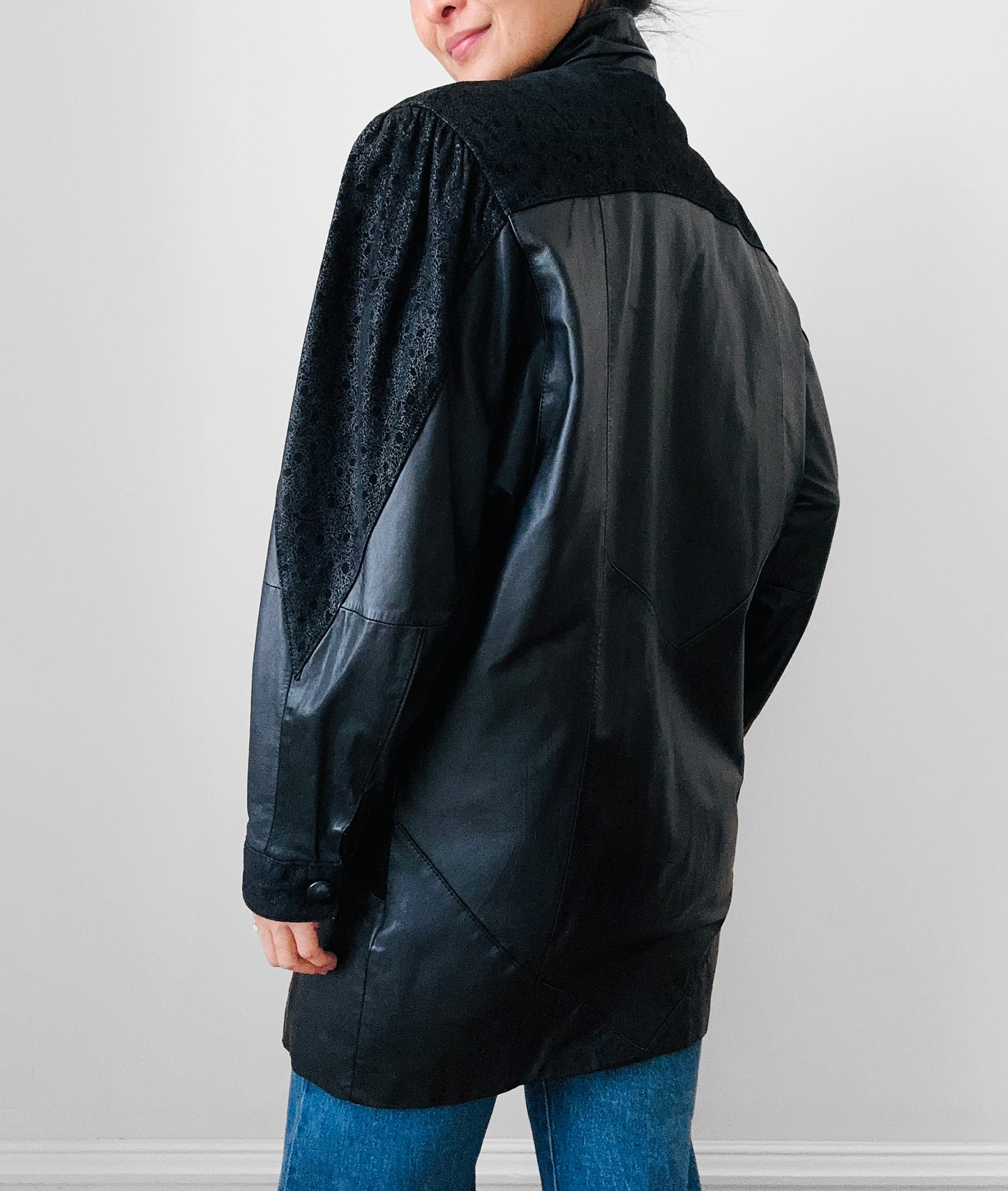 1980s Black Buttery Soft Leather Jacket - Sz. S/M