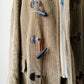 1970s Tan Corduroy Wool Faux Fur Interior Toggle Button Hooded Jacket