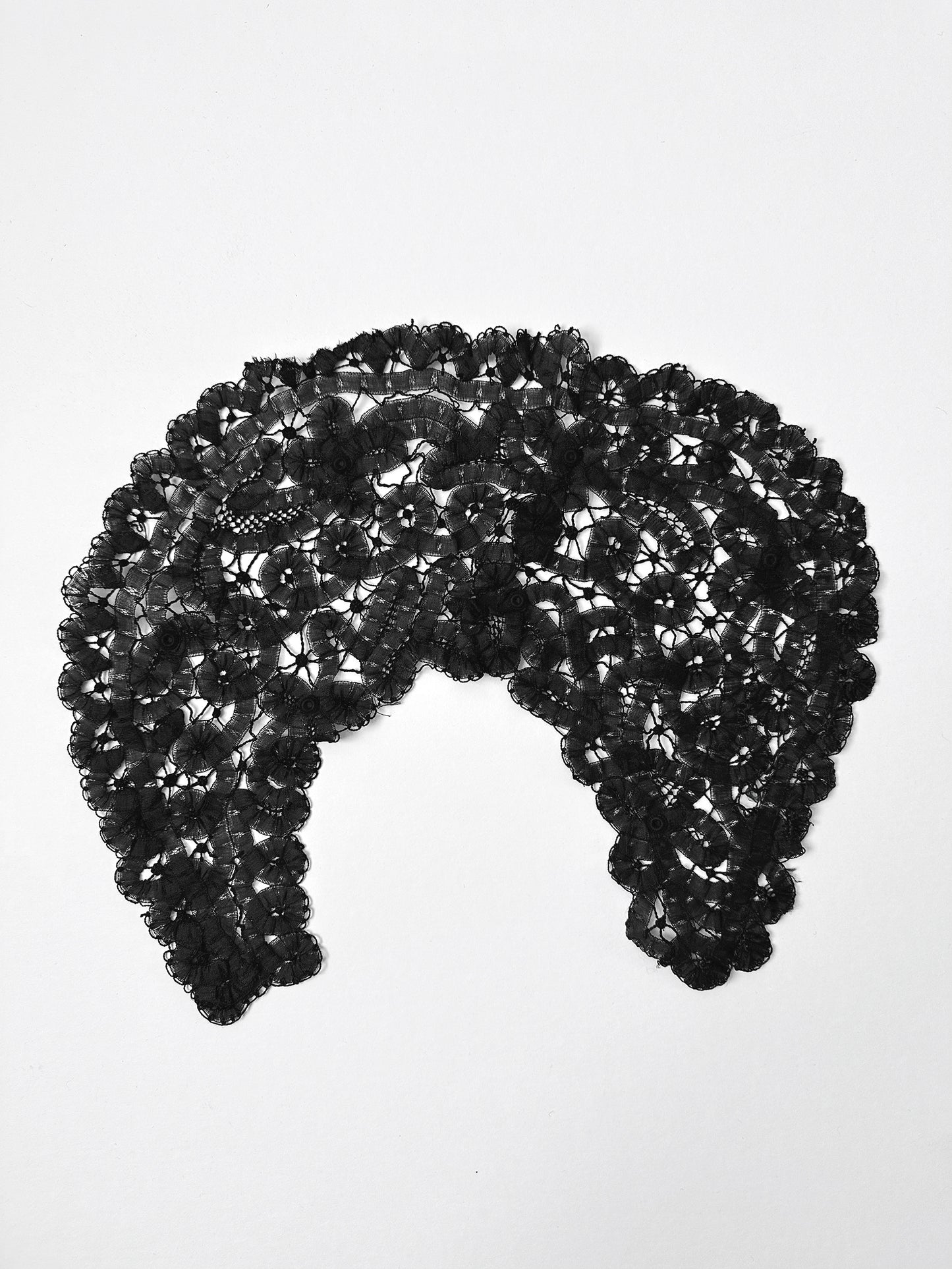 Antique Victorian Era Black Lace Collar Pieces Set