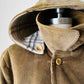 1970s Tan Corduroy Wool Faux Fur Interior Toggle Button Hooded Jacket