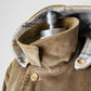 1970s Tan Corduroy Wool Faux Fur Interior Toggle Button Hooded Jacket