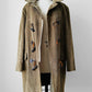 1970s Tan Corduroy Wool Faux Fur Interior Toggle Button Hooded Jacket