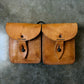 1950s Mid-Century Tan Military Double Leather Ammunition Belt Pouch