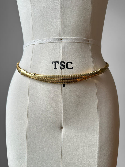 1980s Gold Snake Belt - Sz. 28 - 30