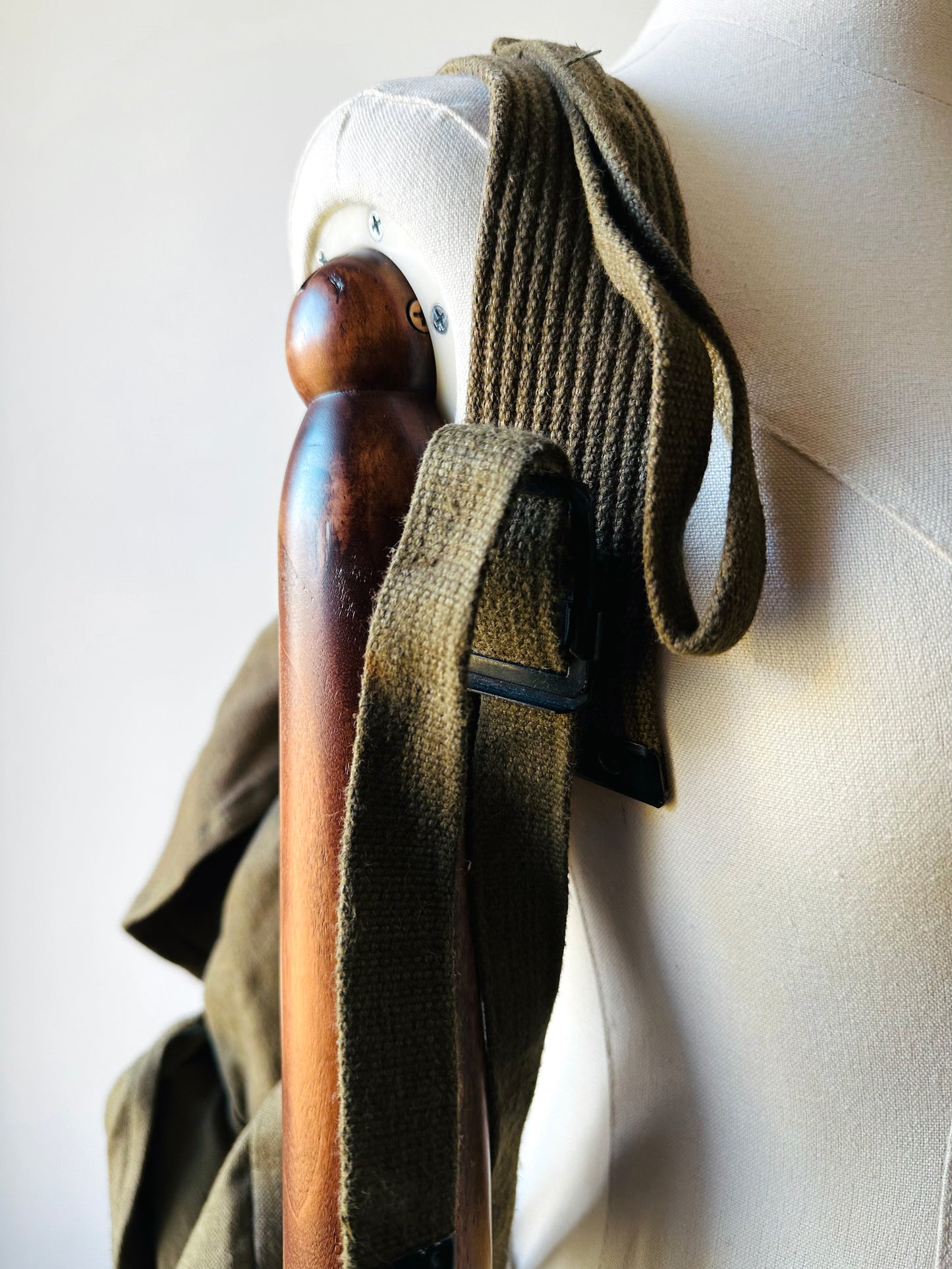 1990s Olive Green Spanish Canvas Military Rucksack Backpack