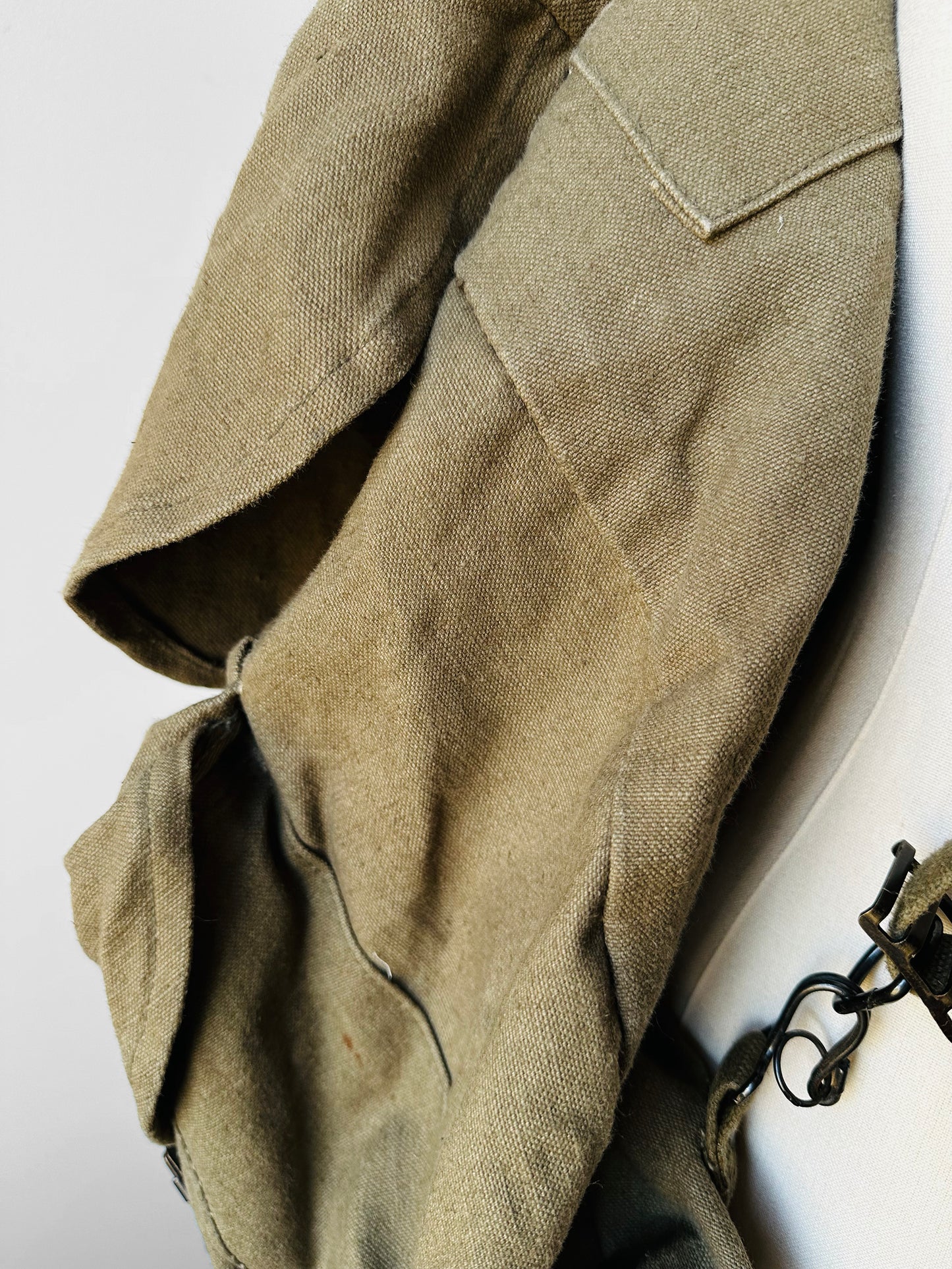 1990s Olive Green Spanish Canvas Military Rucksack Backpack