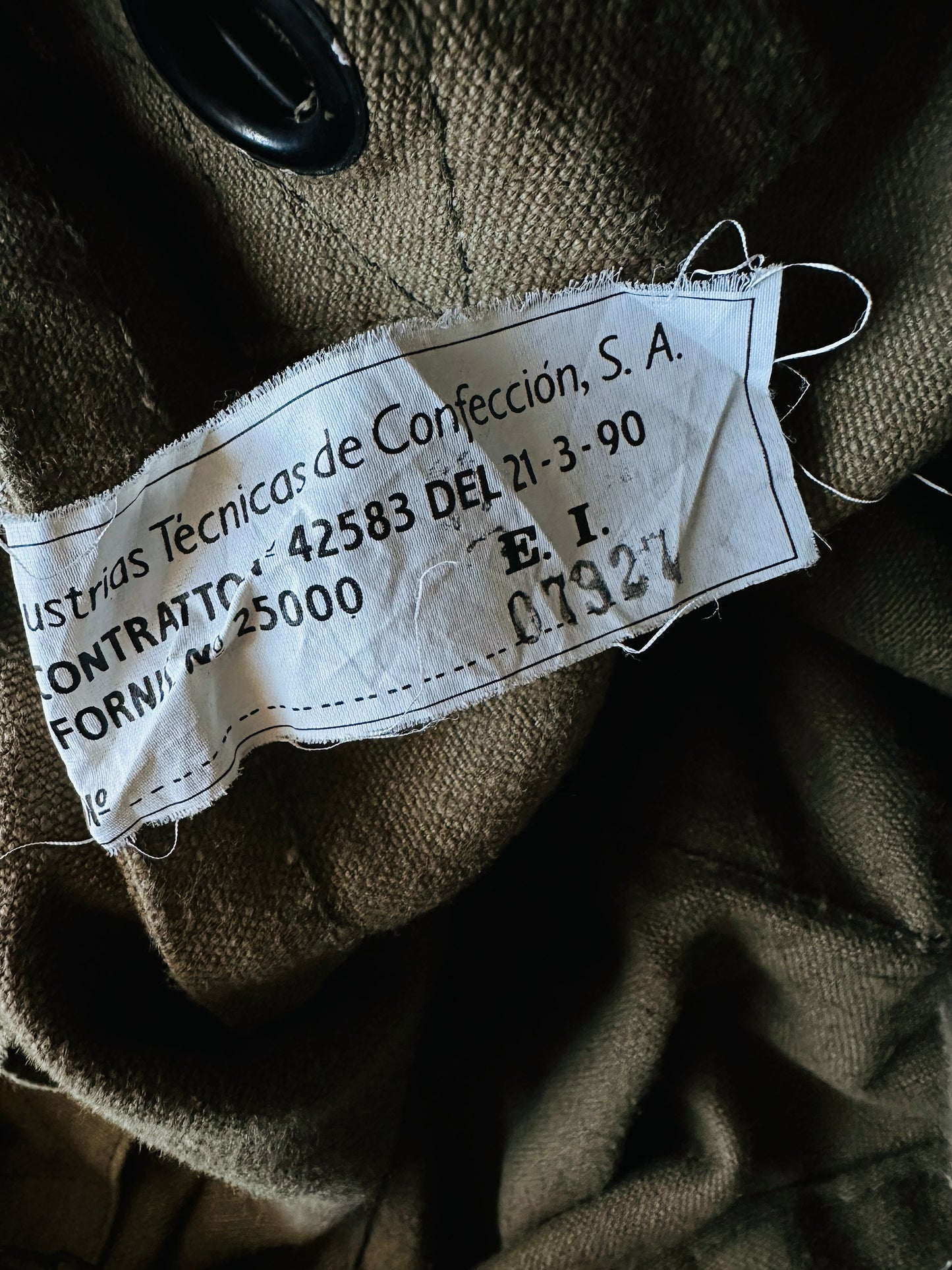 1990s Olive Green Spanish Canvas Military Rucksack Backpack