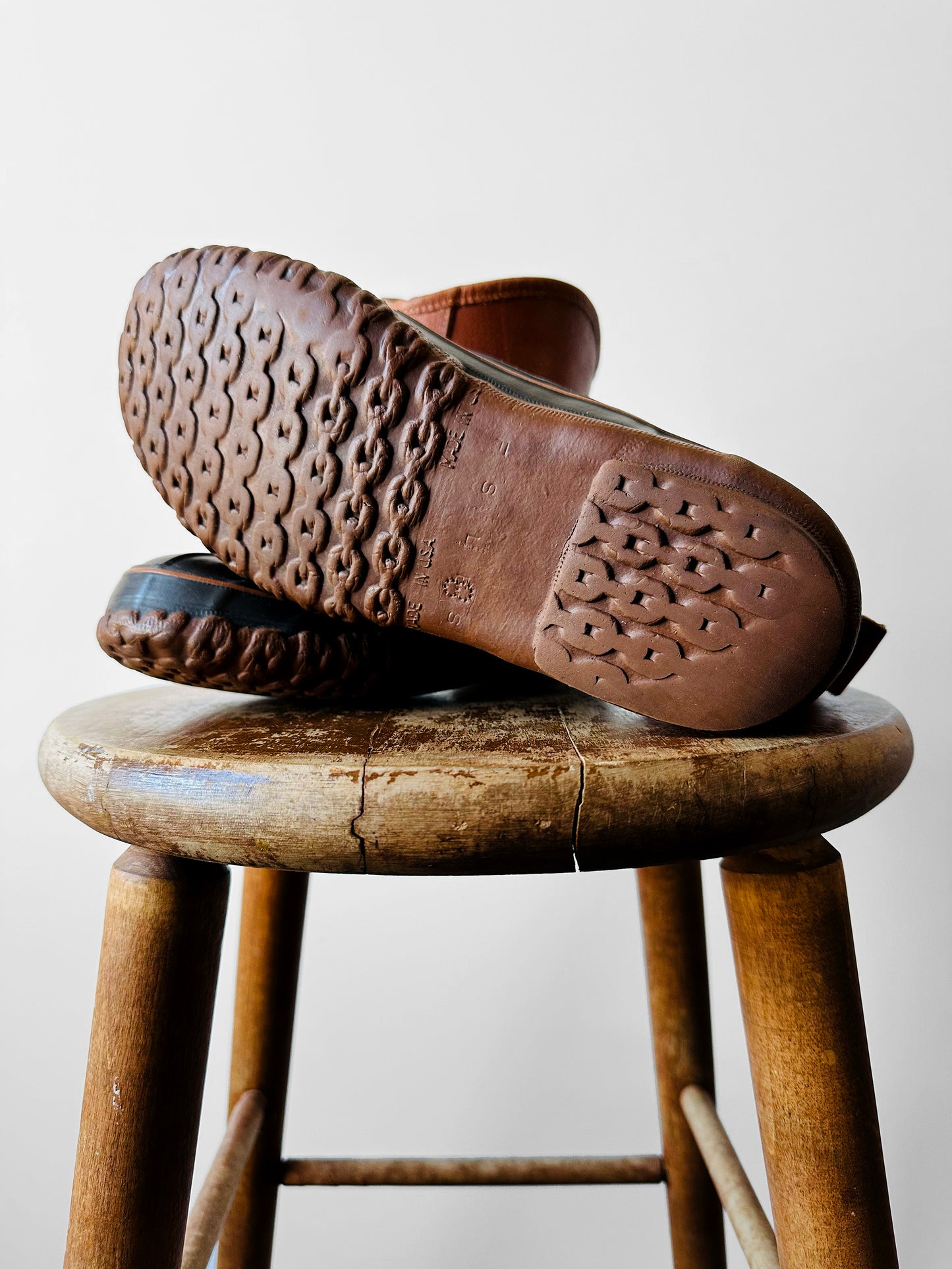 1950s Mid-Century L.L. Bean Leather and Rubber Shearling Lined Boots