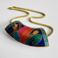 1980s Jewel-Toned Enamel Gold-Toned Statement Necklace