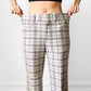 1970s Off-White Plaid Mid-Rise Flare Leg Trousers - Waist 34.5