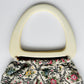 1960s Floral Tapestry Faux Wood Handled Handbag