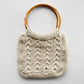 Off White Handmade Knit Boho Handbag