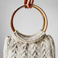 Off White Handmade Knit Boho Handbag