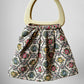 1960s Floral Tapestry Faux Wood Handled Handbag