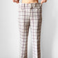 1970s Off-White Plaid Mid-Rise Flare Leg Trousers - Waist 34.5