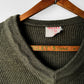 1980s French Military-Style Ribbed Wool Blended V-neck Sweater - Sz. Small