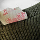 1980s French Military-Style Ribbed Wool Blended V-neck Sweater - Sz. Small