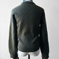 1980s French Military-Style Ribbed Wool Blended V-neck Sweater - Sz. Small