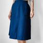 1970s Rich Navy Blue Zip Back A-line Skirt - Sz. M/L