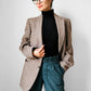 1950s - 1960s Brown Wool Tweed Blazer Jacket - Sz. S/M