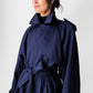 1980s Dark Eggplant Belted Double-Breasted Wool Trench Coat - Sz. S/M/L