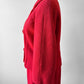1960s Mid-Century Red Boucle Wool Skirt Suit with Decorative Tassel Buttons - Sz. Small