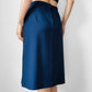 1970s Rich Navy Blue Zip Back A-line Skirt - Sz. M/L