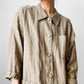 1980s Made in Canada Oatmeal Linen Button-Front Chore Style Shirt - S/M