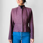 1970s - 1980s Mauve Tweed Tapered Waist Peplum Blazer Jacket - Sz. Sm