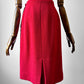 1960s Mid-Century Red Boucle Wool Skirt Suit with Decorative Tassel Buttons - Sz. Small