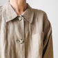 1980s Made in Canada Oatmeal Linen Button-Front Chore Style Shirt - S/M