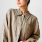 1980s Made in Canada Oatmeal Linen Button-Front Chore Style Shirt - S/M