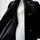 1970s Black Faux Fur Toggle Button Puff Sleeve Jacket - Sz. Sm