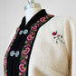 1960s Off White Embroidered Edge Hand Mended Norway Wool Jacket - Sz. XS / S