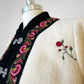 1960s Off White Embroidered Edge Hand Mended Norway Wool Jacket - Sz. XS / S